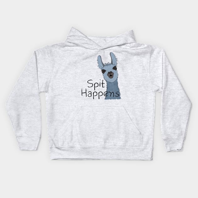 Cute llama spit happens Kids Hoodie by Thepackingllamas 